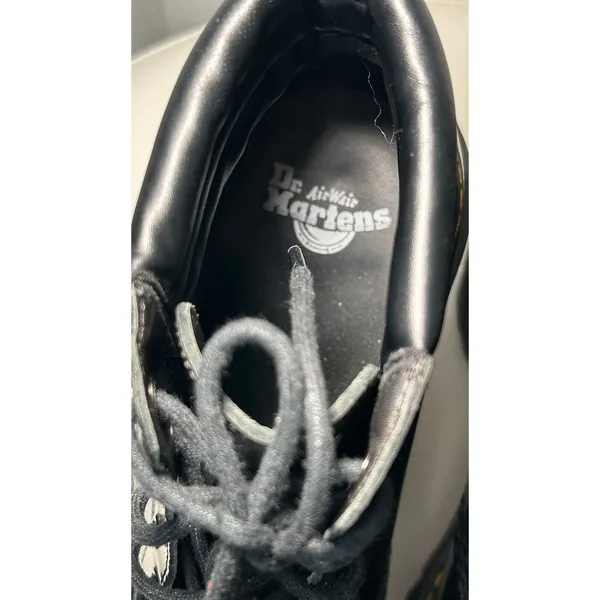 Dr.‎ Martens Persephone Heeled Boot Sz 7 Black Leather Lace Up Platform Lug Sole - Image 7