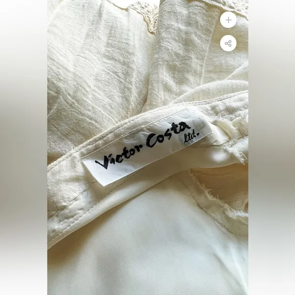 Victor Costa Mexican Wedding Dress Ivory Cotton Gauze & Lace Dress 1970 Size 0 - Image 13