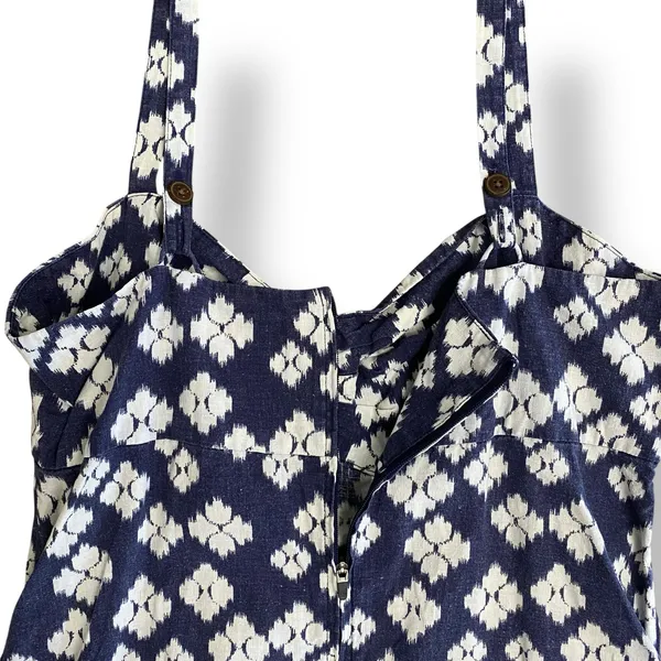 Patagonia Summertime Dress Blue and‎ White Hemp Organic Cotton Size 6 - Image 6