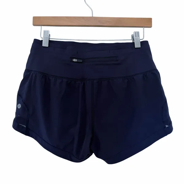 Lululemon Navy Blue Pace Perfect Shorts Sz 6 - Image 3