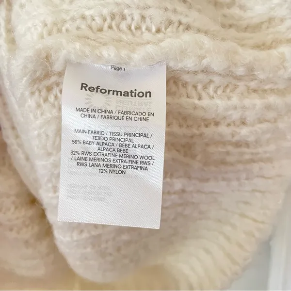 Reformation Satine Sleeveless Foldover Sweater in White Ivory Cream Size Large - Image 6