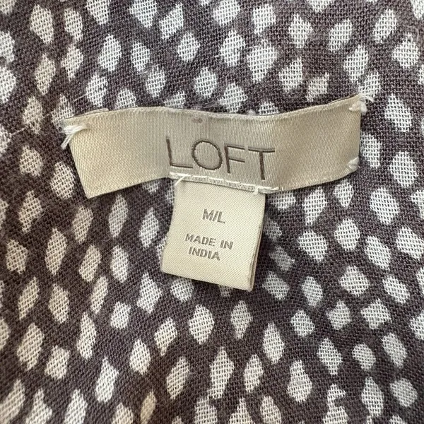 LOFT Grey Geo Print Open Front Lightweight Flowy Kimono Top Size M/L Womens - Image 6