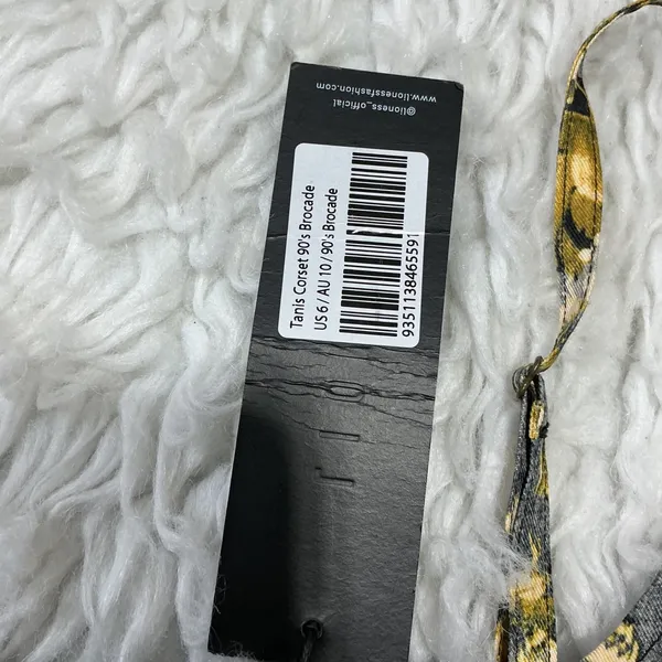 Lioness Tanis Corset 90's Brocade Floral Gold Black Structured Top Size M NEW - Image 2
