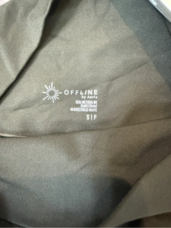 aerie Olive Green Flared Leggings - Image 3