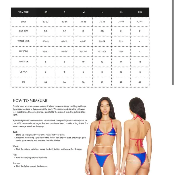 VDM the label underwire bikini sz xs - Image 4