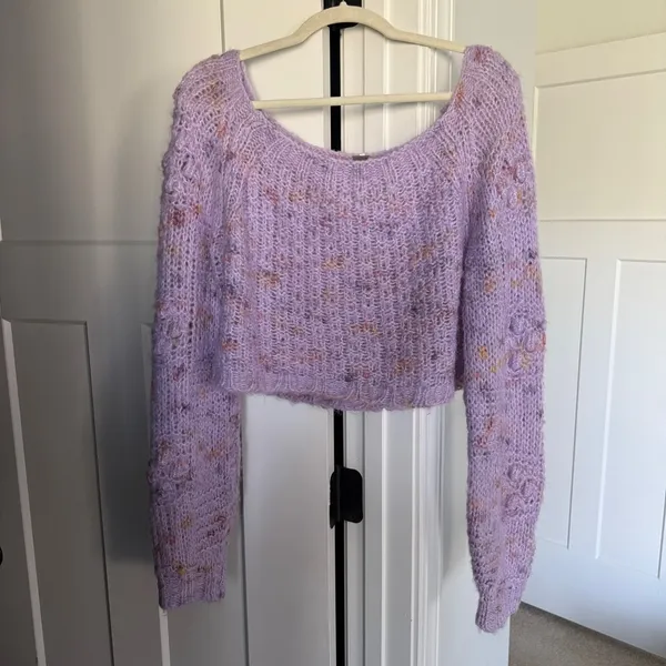 Free People sunset‎ cloud pullover Purple Lavender Knit Sweater - Image 2