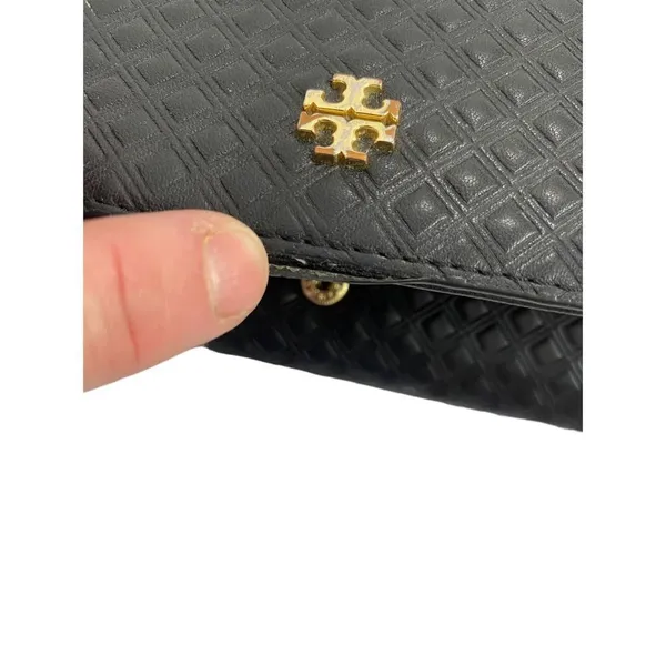 Tory Burch Marion Embossed black leather long envelope wallet - Image 4