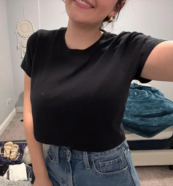 Cotton On Black Crop Top - Image 2