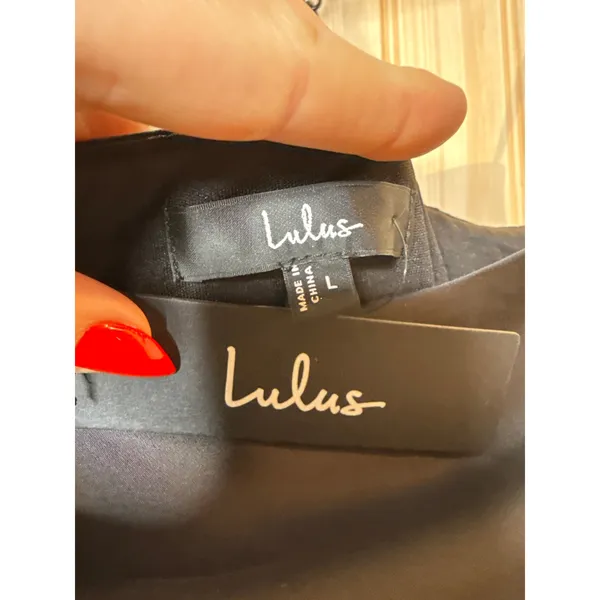 NWT Lulus Signature Elegance Black Satin One-Shoulder Maxi Dress Bridesmaid Sz L - Image 5