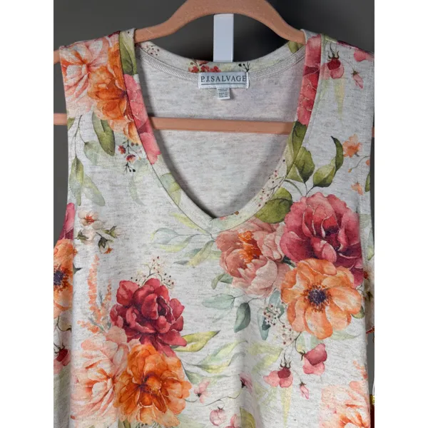 PJ‎ Salvage Brunch in Bed Floral Tank Top Sleepwear Lounge Cottagecore NWT - Image 2