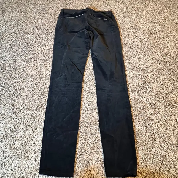 White House Black Market The Skinny Black Velvet‎ Pants Metallic Trim Size 2 - Image 9