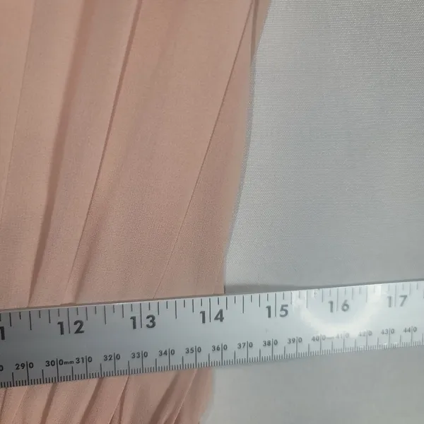 Lulus Heavenly Hues Blush Pink Chiffon Maxi Dress Small Pleated Plunging V-neck - Image 4