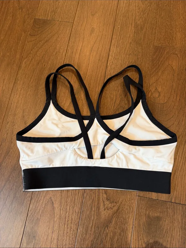 Fabletics White & Black Strappy Sports Bra - Size L/XL - C71-008 - Image 2