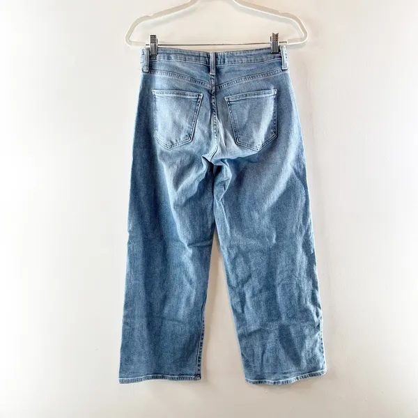 Just Black Denim Slim Cropped Wide Leg Mid Rise Jeans Blue 26 - Image 4