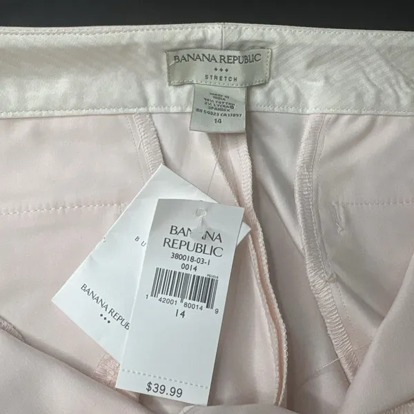 Banana Republic Pants Womens 14 Light Pink Wide Leg Snow Day High Rise Cropped - Image 3