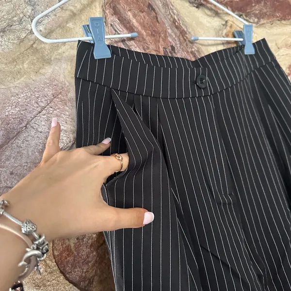 Commense Relaxed Striped Suit Pants Set size large Black - Image 3