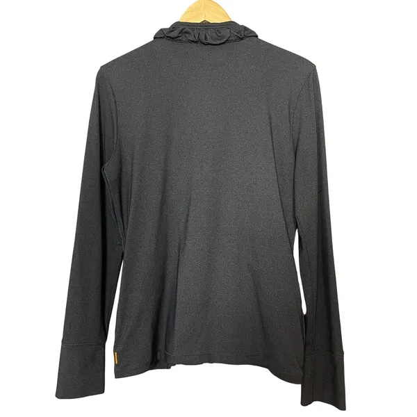 Lucy's Jacket Gray Zip-Up Ruffle Ruching Women Size Medium Athletic Running - Image 2