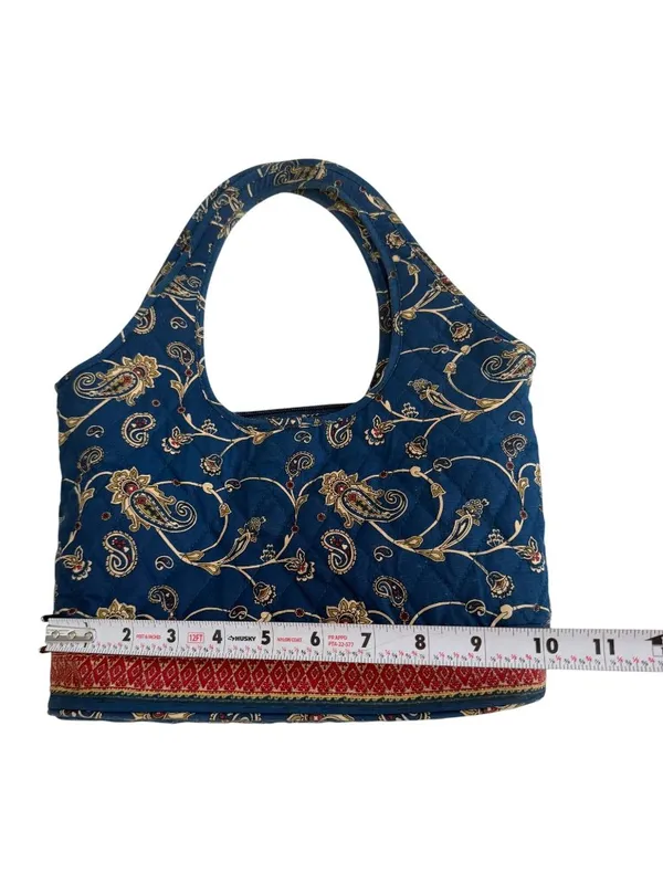AMERICANA BY SHARIF Blue Floral Fabric Bucket Bag - Image 2