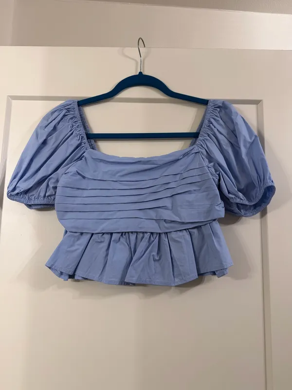 Altar'd State Blue Puff Sleeve Top - Image 2
