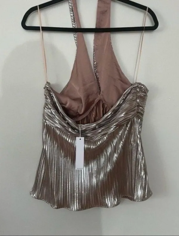 Anthropologie shimmer V Neck Tank Size Large - Image 5