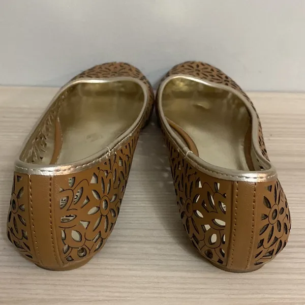 KENNETH COLE REACTION brown womens cut-out pattern flats shoes size 9 - Image 4