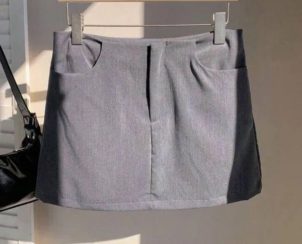 Dark Gray Mini Bodycon Business Attire Casual Going Out Skirt - Image 5