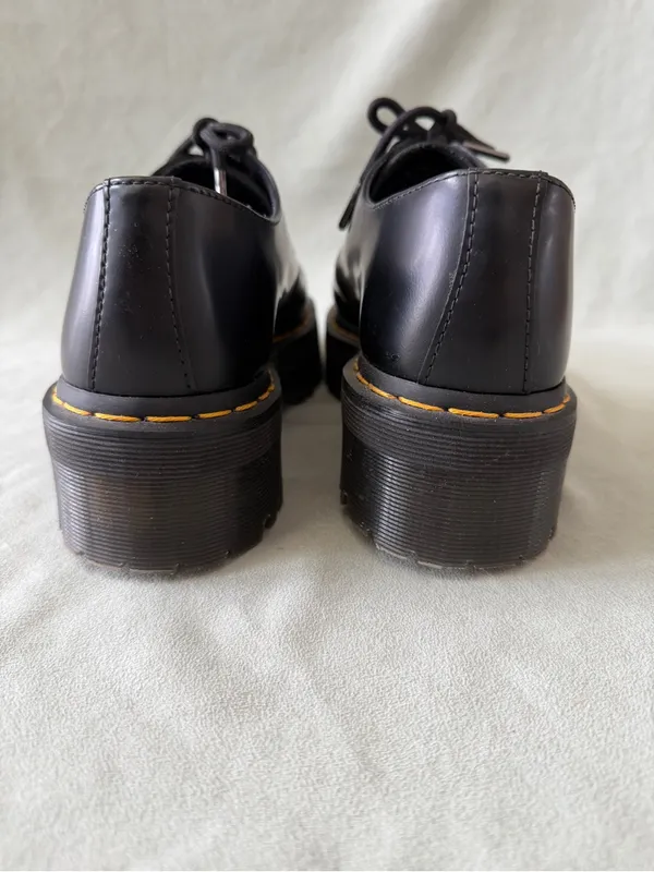 Dr. Martens 1461 SMOOTH LEATHER PLATFORM Black Smoothh SHOES Size 8M or 9W - Image 4