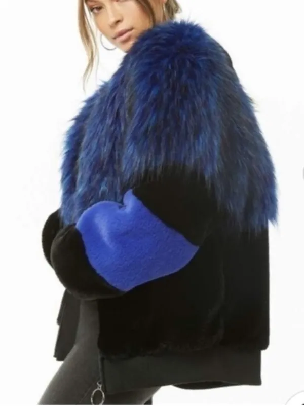 Shaci Faux Fur Coat Black - Image 4
