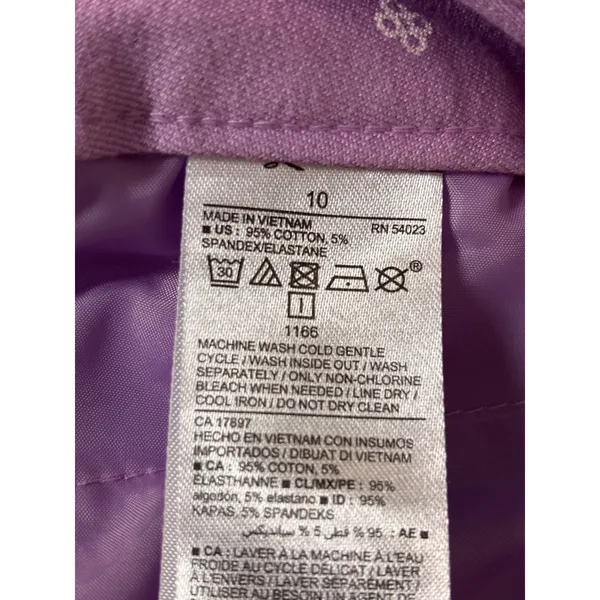 Old Navy Pixie Scallop Pants 10‎ Purple Floral Embroidered Preppy Cottagecore - Image 7