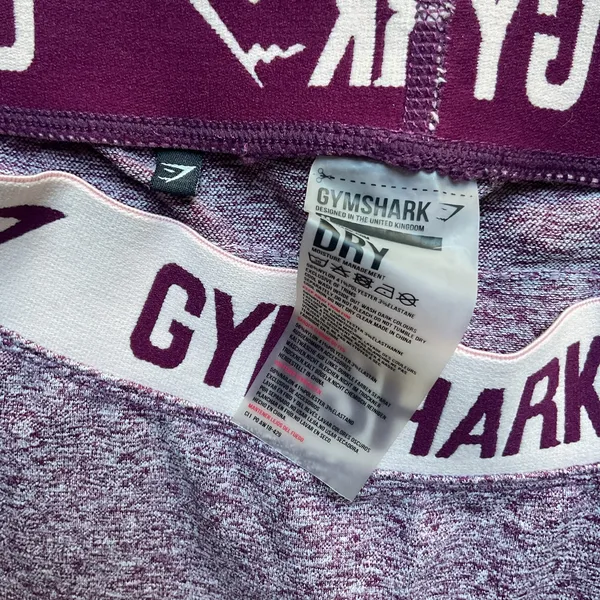 Gymshark Flex S Seamless Leggings Womens Purple Marl Pink Logo High Waist Gym - Image 4