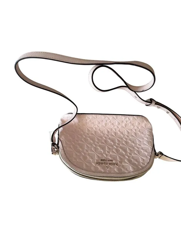 KATE SPADE Light Pink Floral Saffiano Leather Crossbody Bag - Image 9