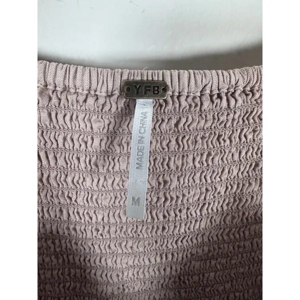 YFB Young Fabulous & Broke Maxi Dress Women M Blush Pink Boho Coastal linen - Image 5