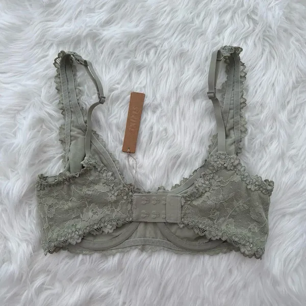 Skims Stretch Lace Unlined Full Coverage Bra Talc Multi Size 34B - Image 5