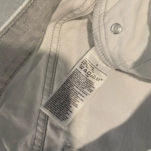 NWT Old Navy Size 8 Silver Shine Metallic Zip Stretch Denim A Line Mini Skirt - Image 9
