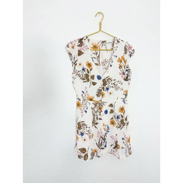 Reformation Deven Floral Print Ruffle Sleeve Mini Dress Feminine Coquette Chic - Image 4