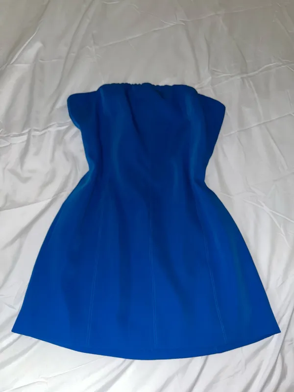 Meshki Mini Dress Blue Maci Crepe Cobalt - Image 2