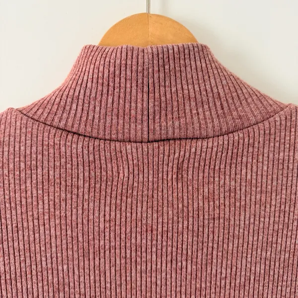 Madewell Pink Ribbed Mock Neck Shirt - Image 6
