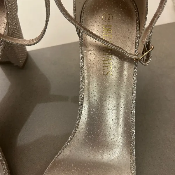 Heels Shimmering Silver Heeled Sandals Dream Paris Size 12 - Image 7