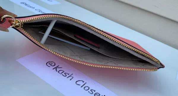 MK JST XL Zip Wristlet Clutch - Grapefruit - Image 7