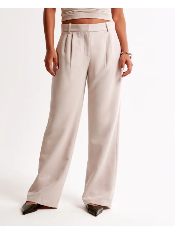 Abercrombie Curve Love Sloane low Rise Tailored Wide Leg Pant Black Size 35L - Image 2