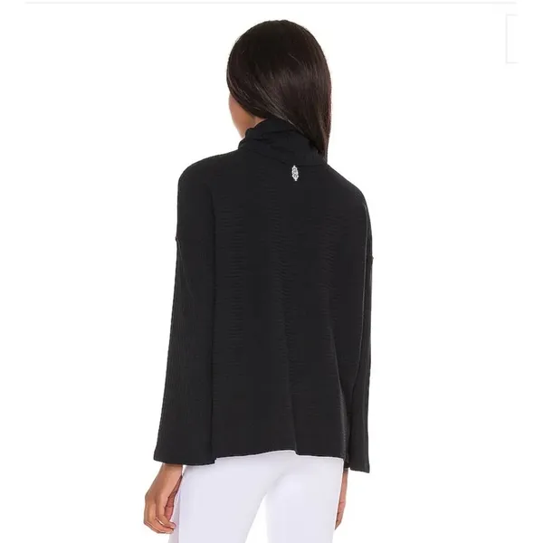 Free People Movement Black Ribbed Turtleneck Boxy Top Womens Small - Image 4
