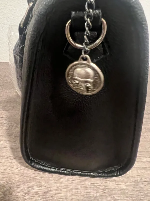 Ed Hardy Black Embellished Skull & Rose Satchel Bag w/ Strap - Image 3