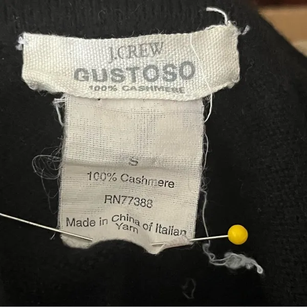 J. Crew Gustoso Cashmere Black Turtleneck Sweater - Image 3