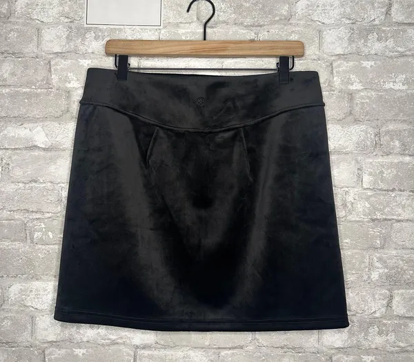 Lululemon Scuba High Rise Mini Skirt Velvet NWT Size Large (BLACK) LW8AL9S - Image 5