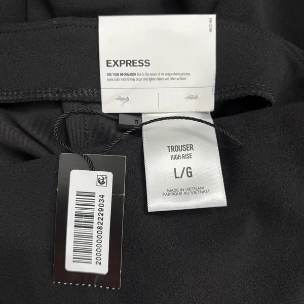 Express Trouser High Rise Pants Womens Large Black Solid Work Career Office New‎ - Image 7