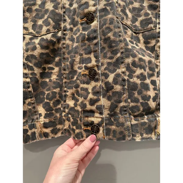 Lioness‎ Carmela Leopard Print Denim Jacket Size XS - Image 7