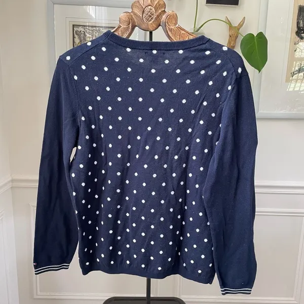 Tommy Hilfiger Dark Blue White Polka Dot Sweater XL - Image 3