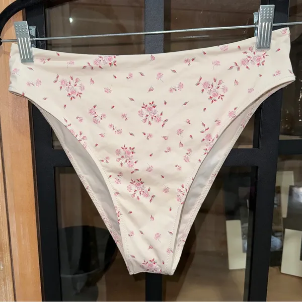 Frankie’s Bikinis Jenna High Waist Cut Bikini Bottoms sweet Rose coquette floral - Image 2