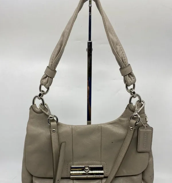 Coach Medium Gray Leather Crossbody Bag/Handbag - Image 2