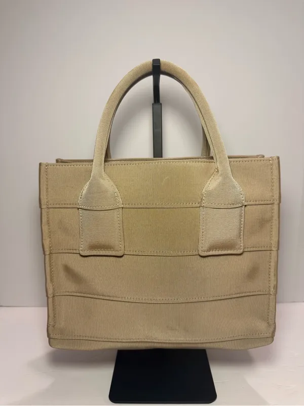Ferragamo Beige Grosgrain Logo Mini Tote Handbag Italy - Image 5